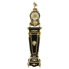 Antique Boulle Pedestal Clock by Dubuc Paris