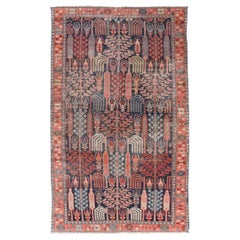 Antique Persian Bakhshaish Rug with All-Over Tree and Willow Design