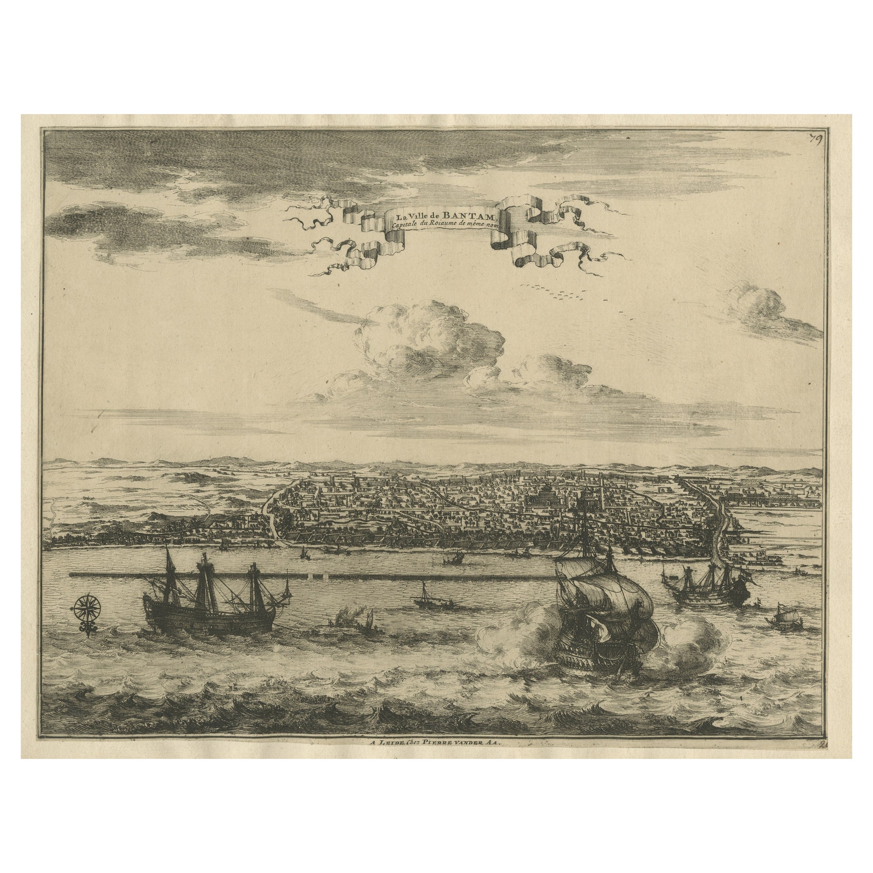 Ansicht der Stadt Banten oder Bantam am Westen von Java, Indonesien, um 1725