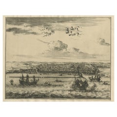 Antique View of the City Banten or Bantam Near the Western End of Java, Indonesia, c1725