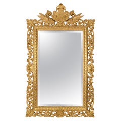 Miroir baroque italien du 19ème siècle en bois doré