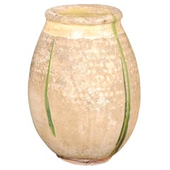 French Provincial 19th Century Terracotta Biot Jar with Yellow and Green Glaze