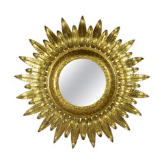 20th Century Art Deco Gilt Sunburst Wall Mirror, France circa 1920