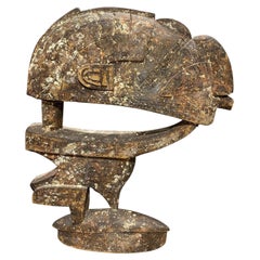 African Baga Nimba Wood Carved Figural Headdress Mask Sculpture