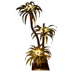 Three Heads Palm Tree Floorlamp Attributed to Maison Jansen, France, 1975