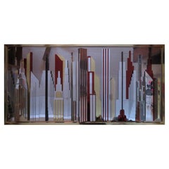 Fabulous Used New York City Skyline Mirror Wall Art Mid-Century Modern