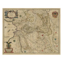 Antike Karte der niederländischen Provinzen Overijssel und Drenthe, 1635