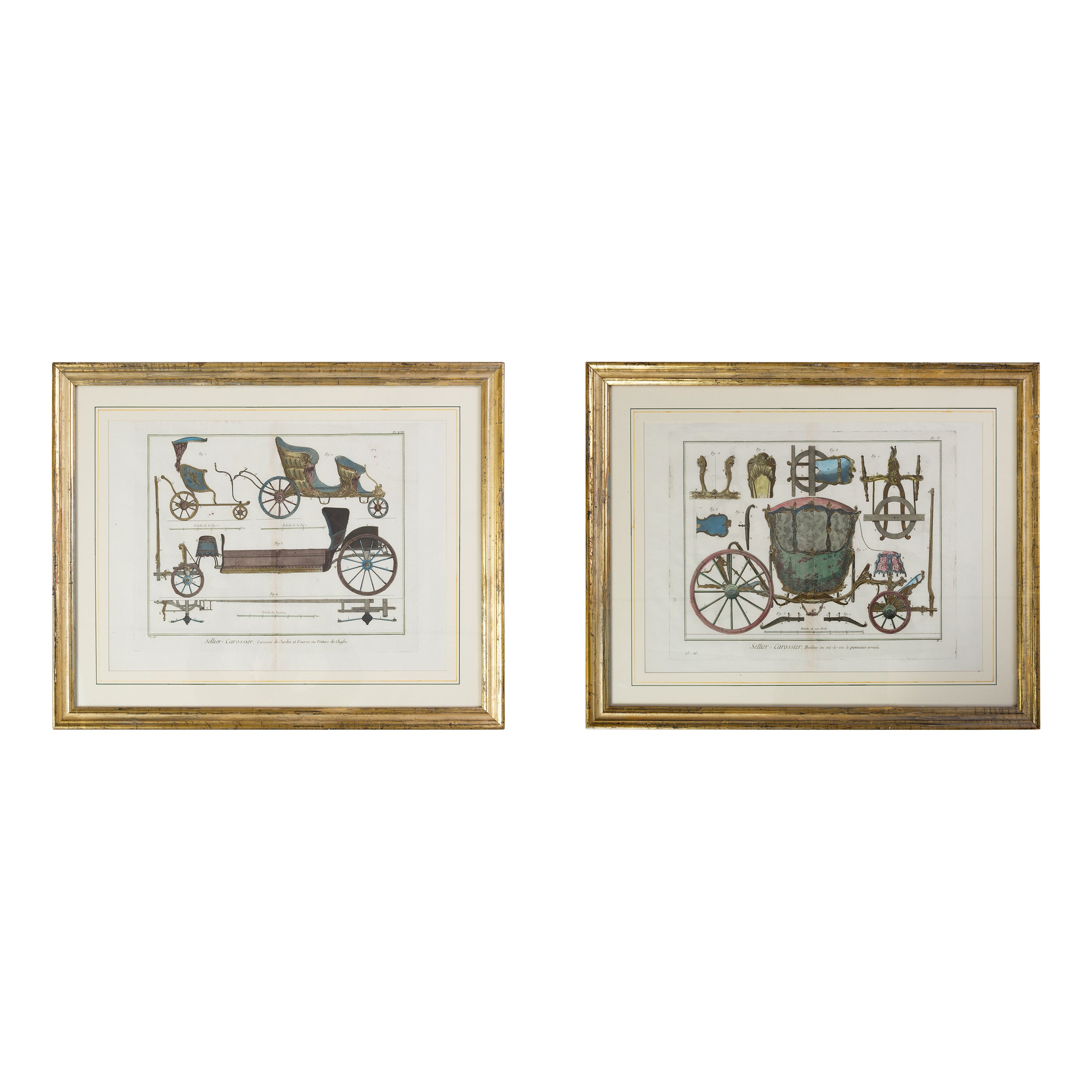Couple Prints of Antique Carriages For Sale