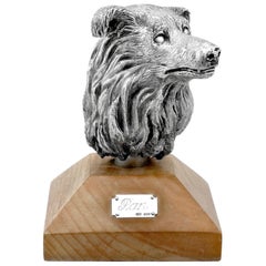 Retro Scottish Sterling Silver Dog Paperweight