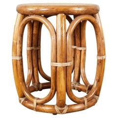 McGuire Rattan Taboret Drum Stool or Drink Table