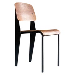 Jean Prouvé Model 305 Black Standard Chair by Atelier Prouvé circa 1950