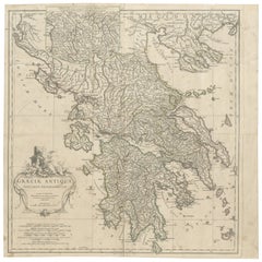 Antique Large Scale Map of Greece, Extending to Cythera with Inset of Macedonia, ca.1786