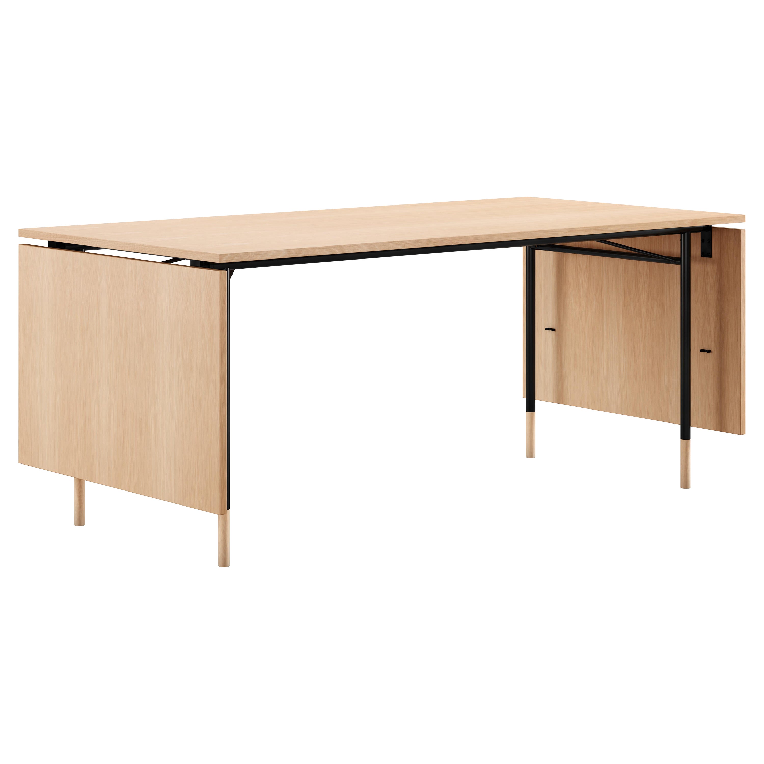 Finn Juhl Nyhavn Dining Table with Two Drop Leaves, Lino and Wood