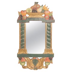 Midcentury Medium Vintage Fruit Frame Mirror, Belgium, 1960s