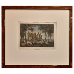 Antique Nicely Framed View of Muiden Castle, the Netherlands, 1858