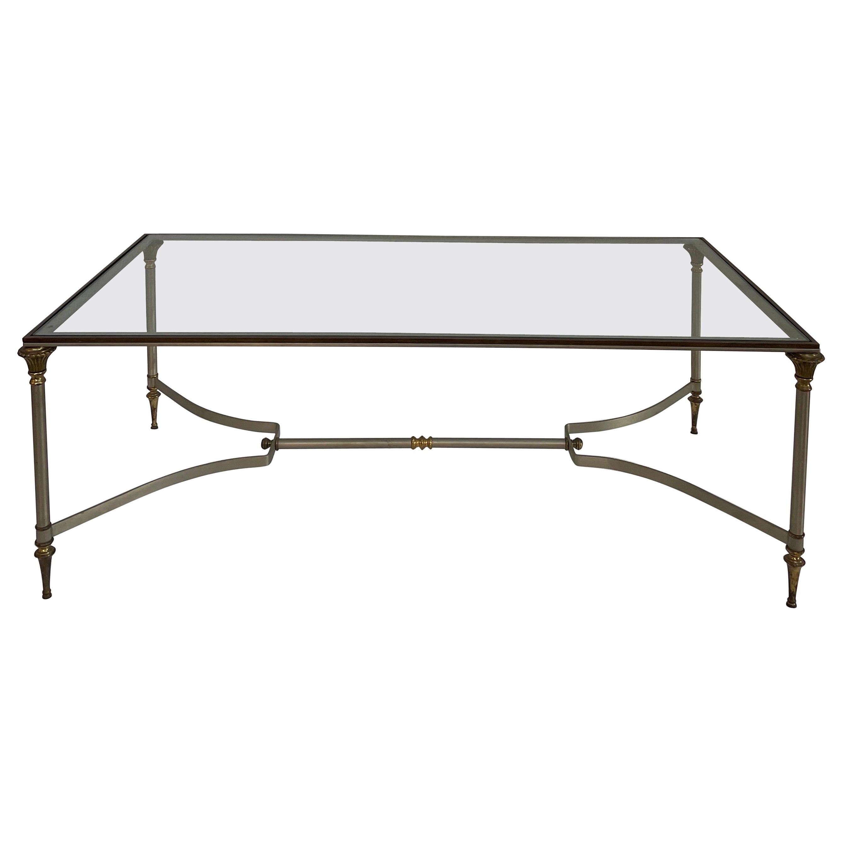 Maison Jansen Style Glass Coffee Table