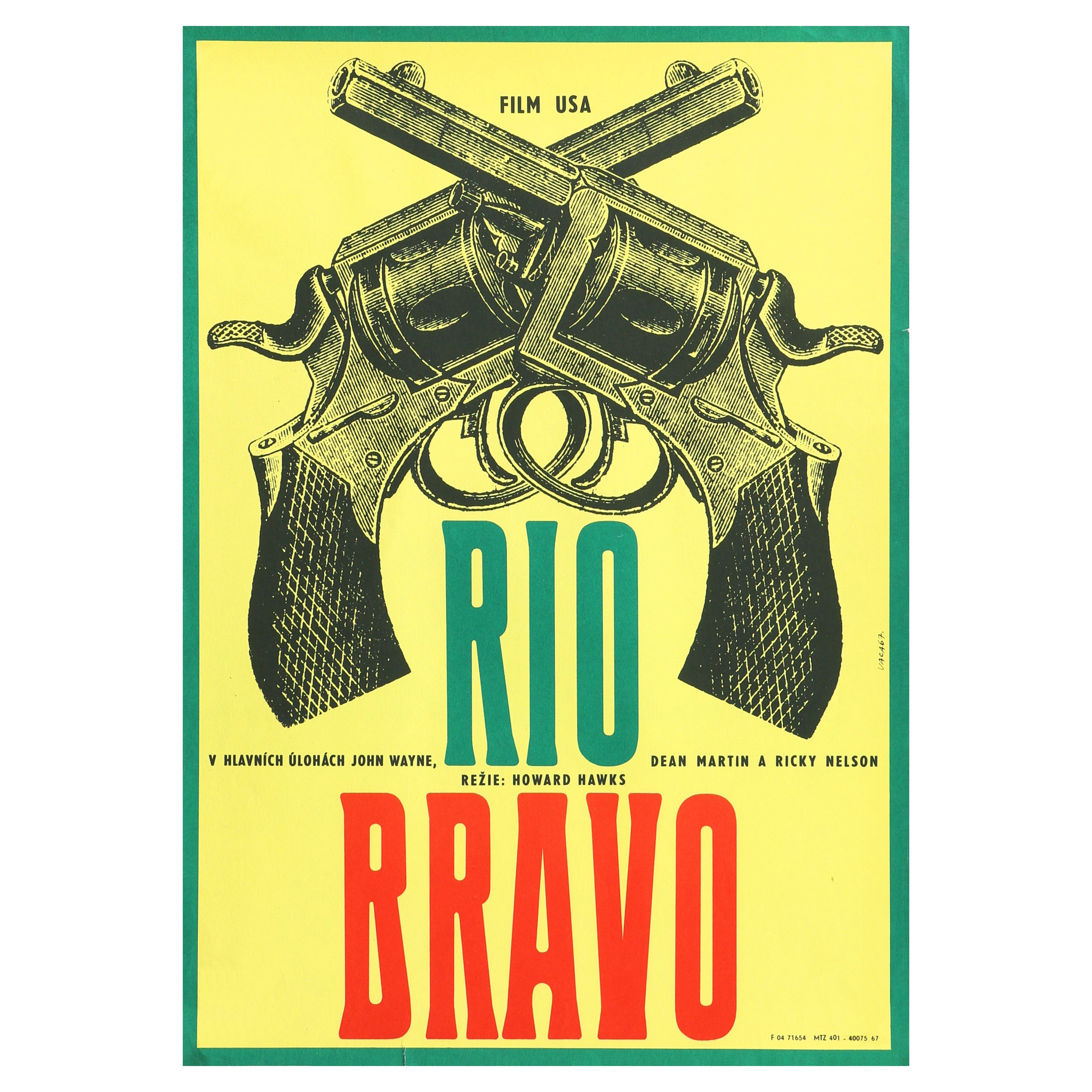 Rio Bravo Original Vintage Movie Poster By Karel Vaca Czech A3 1967 For Sale At 1stdibs