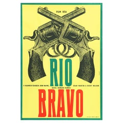 "Rio Bravo" Original Vintage Movie Poster by Karel Vaca, Czech A3, 1967
