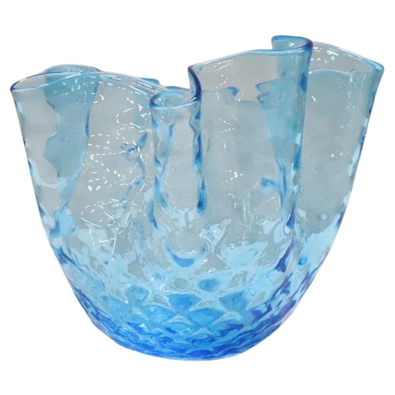 Vaso in vetro artistico di Murano del XX secolo, anni '50, modello a fazzoletto
