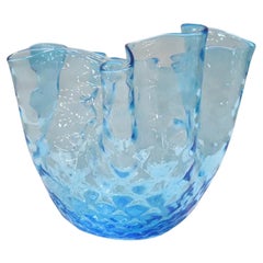 Vintage 20th Century Italian Murano Artistic Glass Vase, 1950s, Handkerchief Model