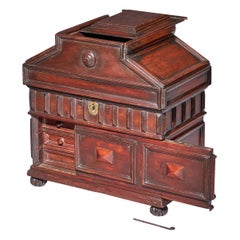 Elizabethan 16th Century Diminutive Cedar Wood Table Casket/Cabinet or Desk Box