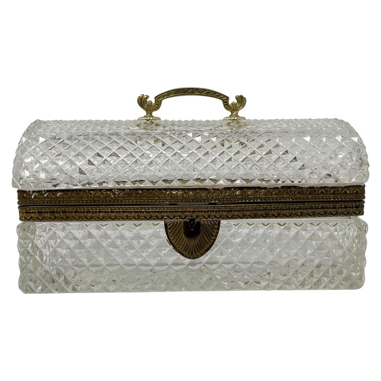 Antique French Cut Crystal Box with Bronze D'ore Circa at 1stDibs