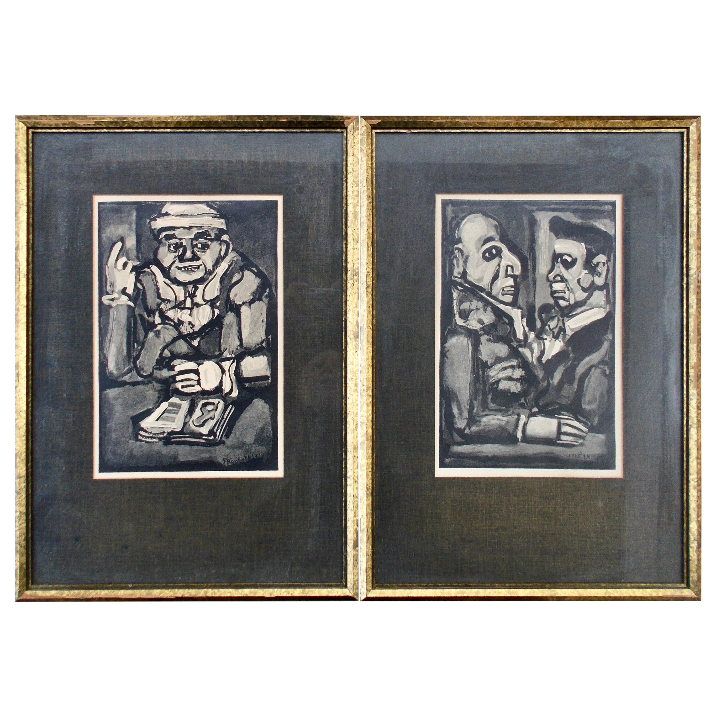 Deux gravures sur bois de Georges Rouault