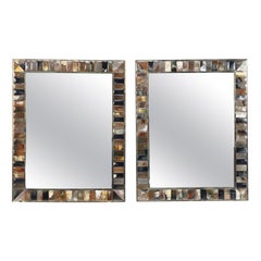 Paire de miroirs rectangulaires en corne, contemporains