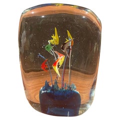 Vintage MCM Art Glass Fish Aquarium Sculpture by Murano Glass