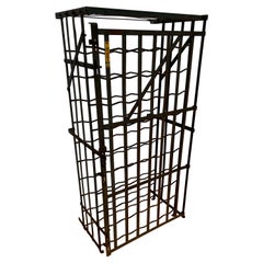 Used Great French Wrought Iron Wine Rack Storage Locker by Rigidex Holding 50 Bottles