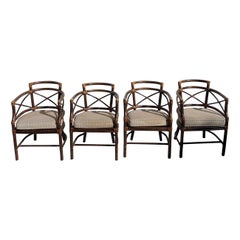 Set of 4 McGuire Rattan Chairs, 1960s