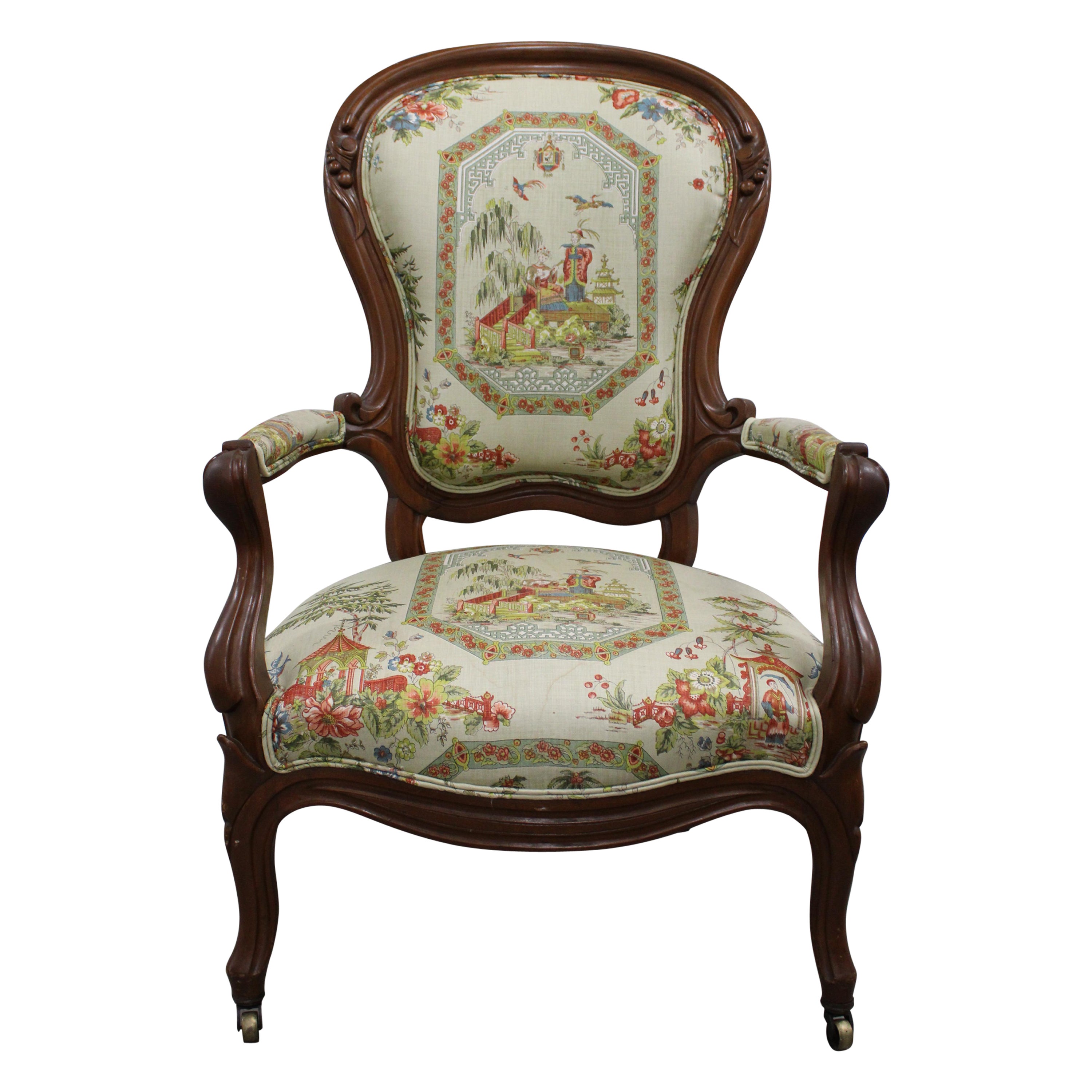 American Renaissance Nussbaum Balloon Back Arm Chair