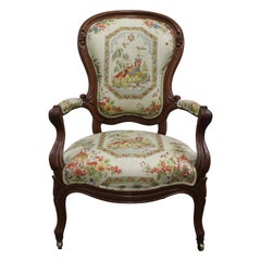 Used American Renaissance Walnut Balloon Back Arm Chair