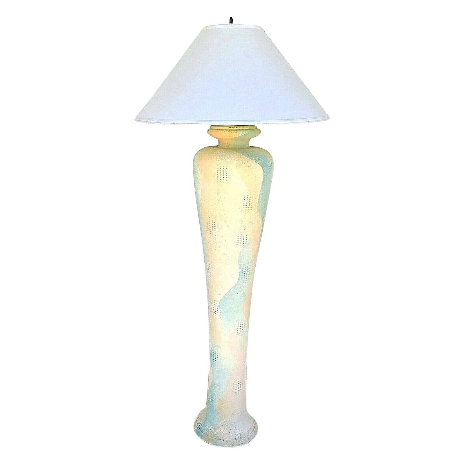 Lampadaire en plâtre texturé de style sud-ouest des années 1970