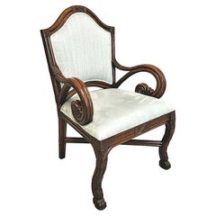 Baker Furniture Empire Style Scroll Arm Accent Desk Dining Chair