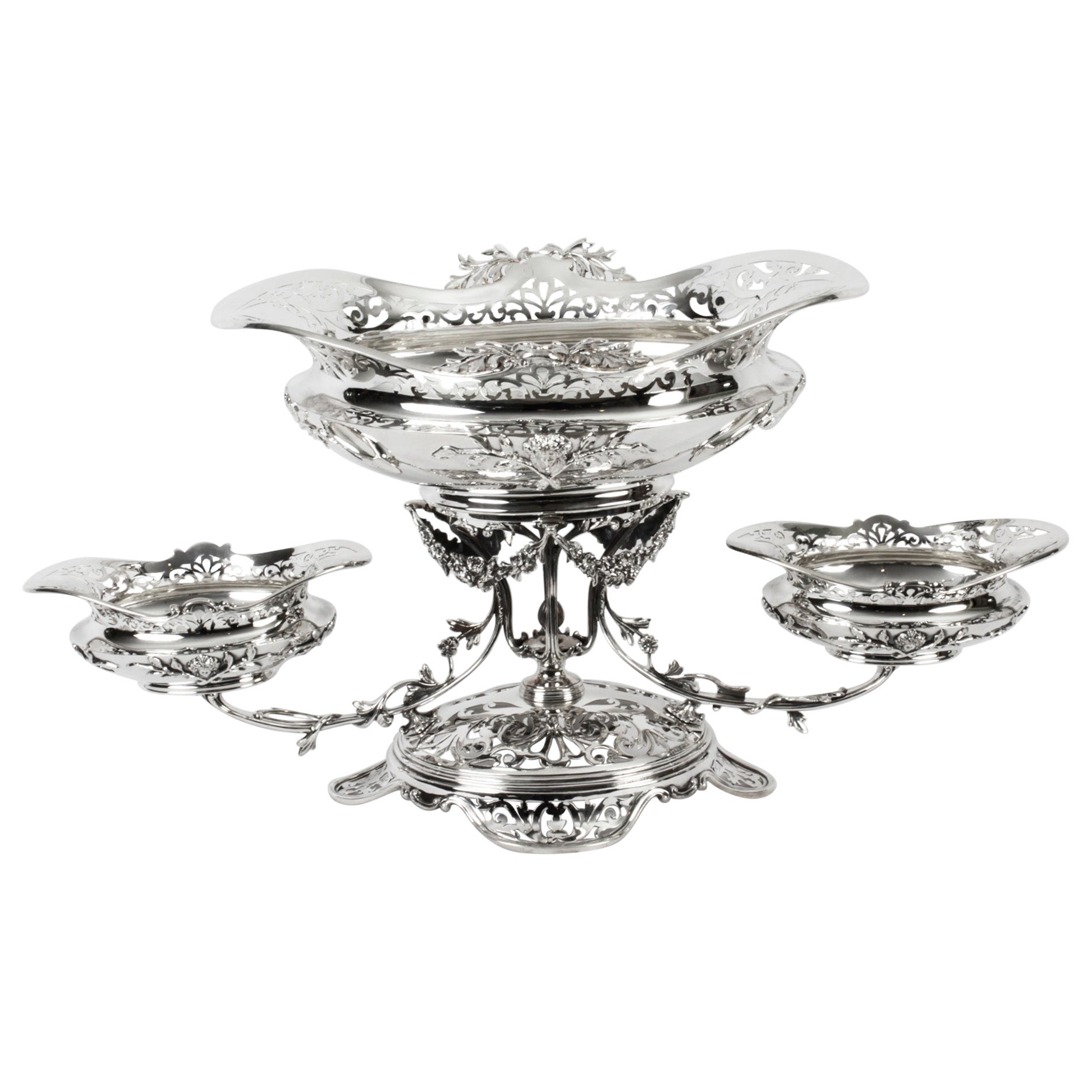 Antique Victorian Silverplate Centrepiece Mappin & Webb 1880 19th Century For Sale