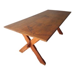 Antique Craftsman Trestle Table