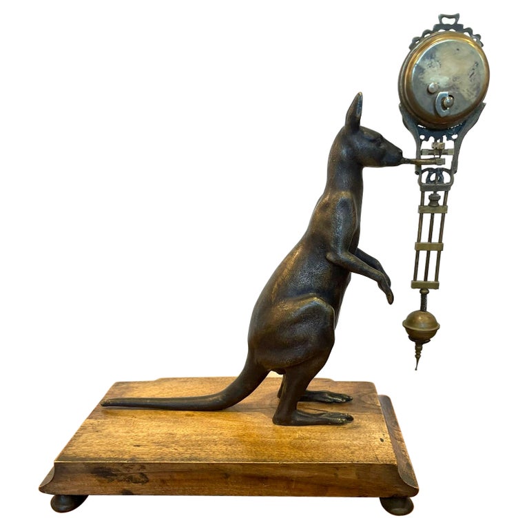 Unusual Antique Victorian Quality Bronze Novelty Desk Clock For Sale at