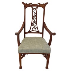 Unusual Antique Art Nouveau Quality Mahogany Inlaid Child’s Chair