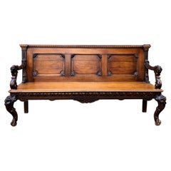 Antique Mid 19th Century Padouk Hall Seat of Exceptional Quality