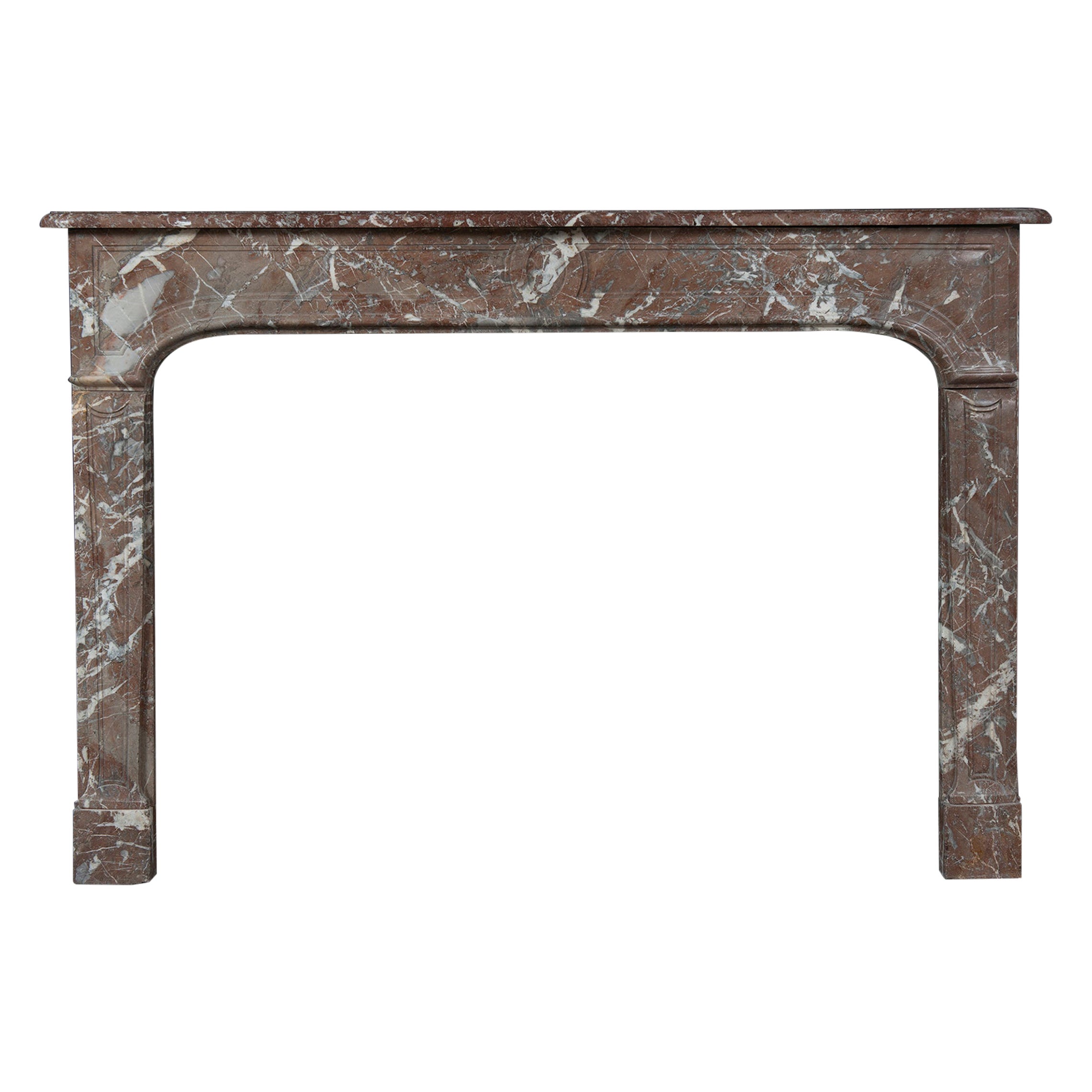Antique Red Marble Fireplace For Sale