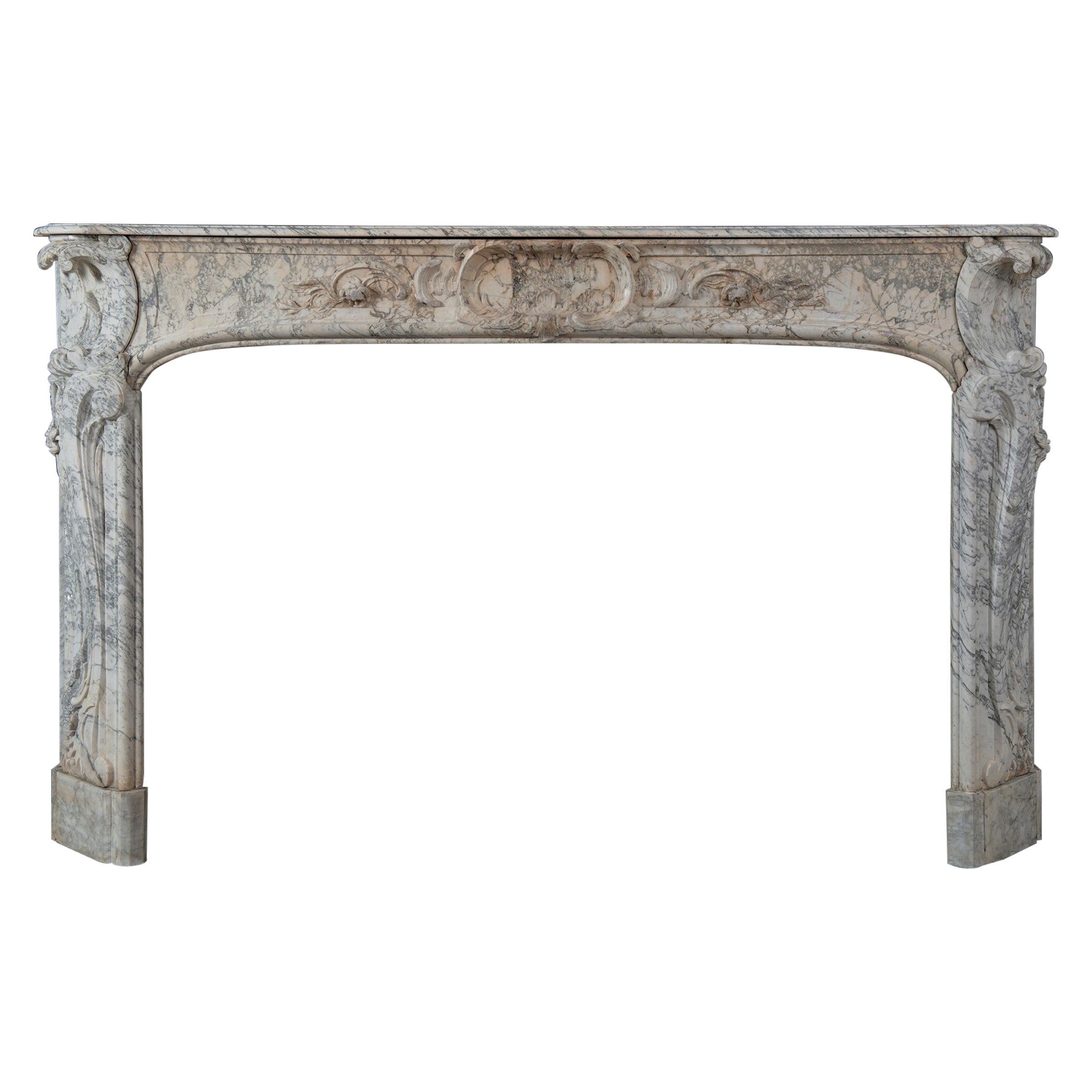 Alluring 18th Century Dutch Louis XV Fireplace Mantel For Sale