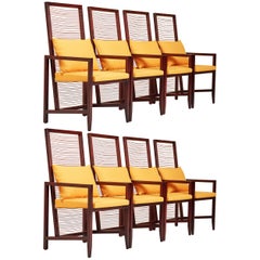 Set of Eight Walnut Astoria Dining Chairs by Bizzozzero for Pierantonio Bonacina