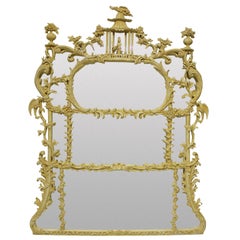 Chinese Chippendale Revival Overmantle Mirror