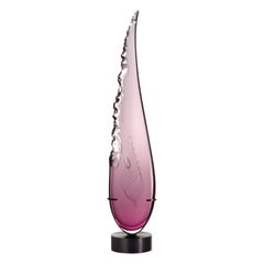 Clovis in Amethyst, a Unique Tall Abstract Glass Sculpture by James Devereux