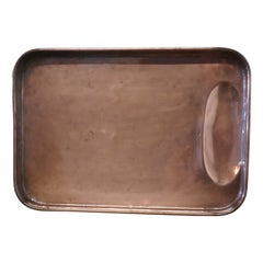 Retro Large 19th Century Copper Roasting Tray with Gravy Well