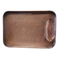 Large 19th Century Copper Roasting Tray with Gravy Well