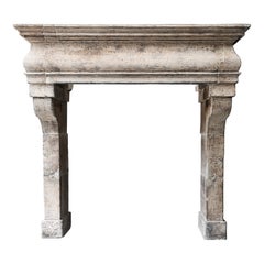 18th Century Mantle Surround in Style of Louis XIII of French Limestone