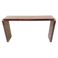 Mid-Century Wooden Console by Willy Rizzo, Italy 1970s