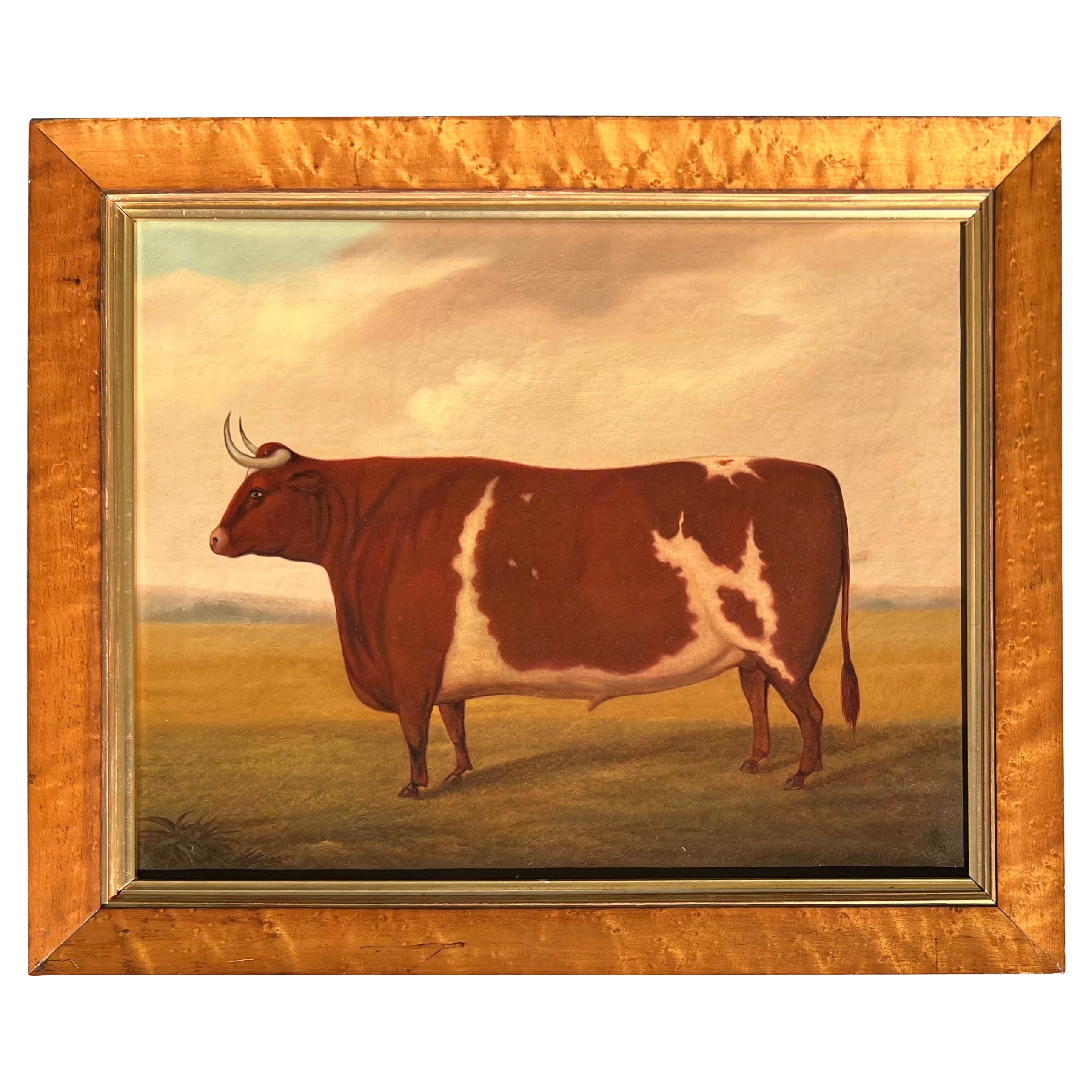 "A Prize Bull" by Joe Jonas 19th Century Painting
